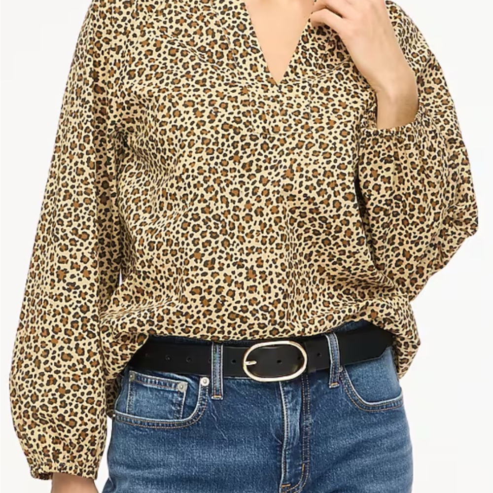 J Crew Leopard Print Blouse